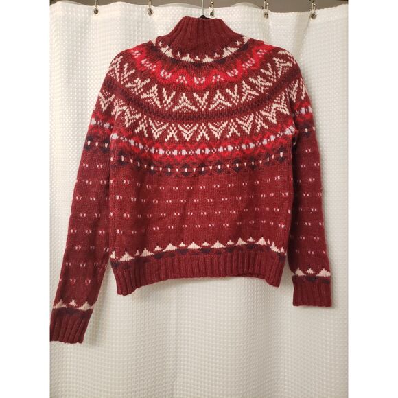 American Eagle Womens XS Sweater Red Burgundy NWT Winter Waist Length Wool Blend - Picture 1 of 5